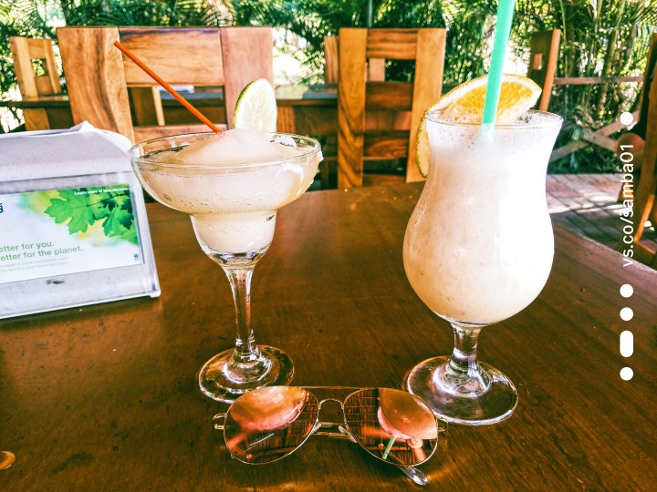 A margarita and a banana daiquiri